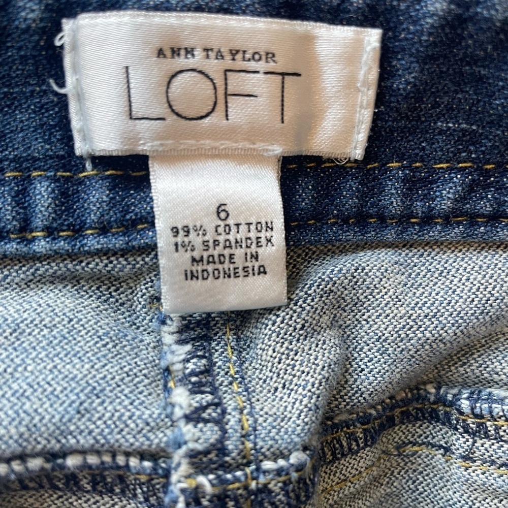 Y2K Trumpet Low Rise  Ann Taylor Loft‎ Denim Skirt Zipper Details  Sz 6 - Picture 13 of 14